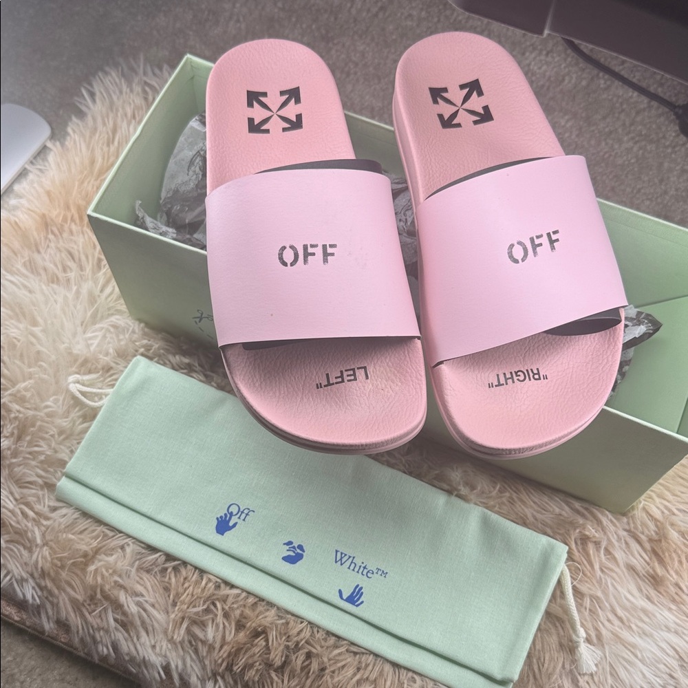 Off-White Pink Slides Sandals